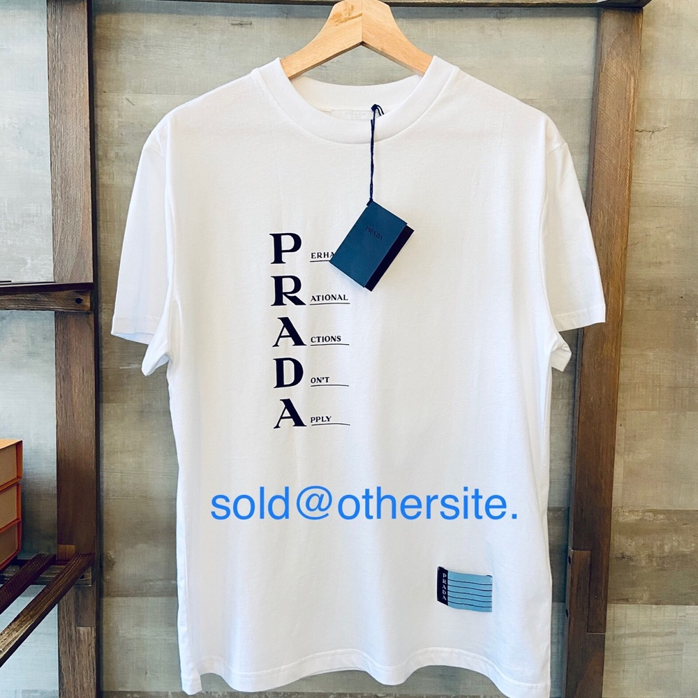PRADA Women’s L White Cotton Jersey T-shirt